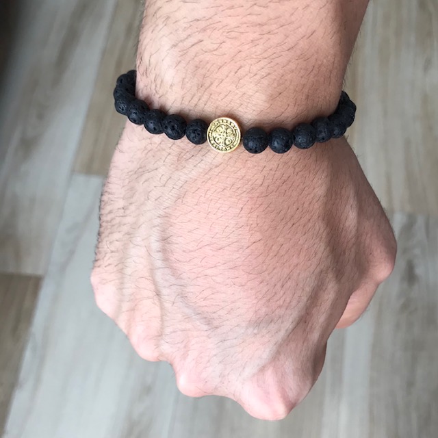 pulseira masculina pedra ouro 18k 4